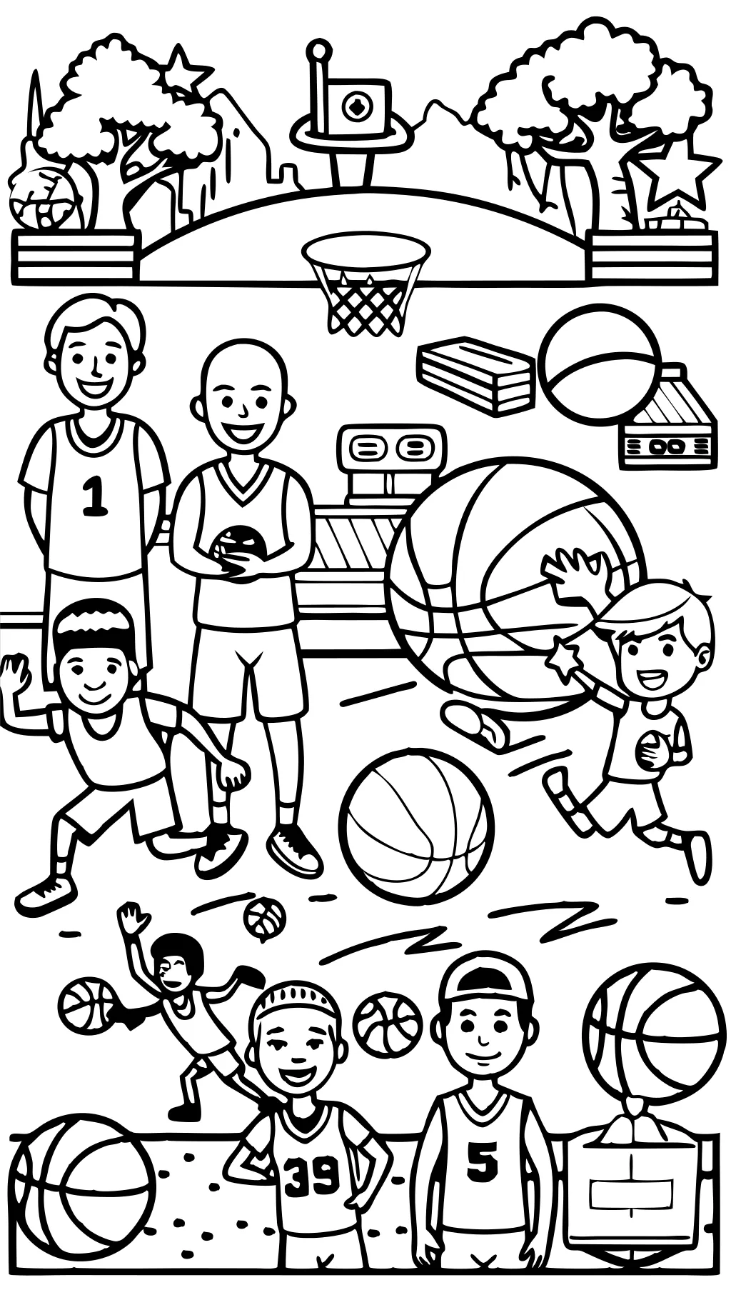 coloriages pour le basket-ball